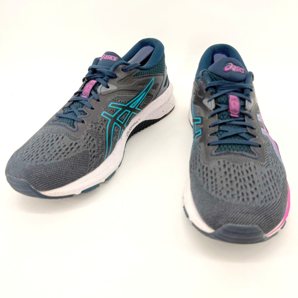 ASICS GT-1000 10 Running Shoes Womens 8 Grey Blue Pink Stability Gym Comfort - Picture 2 of 10
